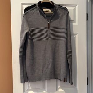 Obermeyer Gray Quarter-Zip Sweater with Ribbed Texture.  Was $60